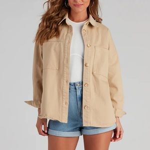 Khaki denim material jacket / coat